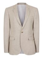 Topman Mens Brown Stone Textured Skinny Fit Suit Jacket