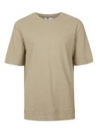 Topman Mens Green Khaki Double Hem Boxy Fit T-shirt