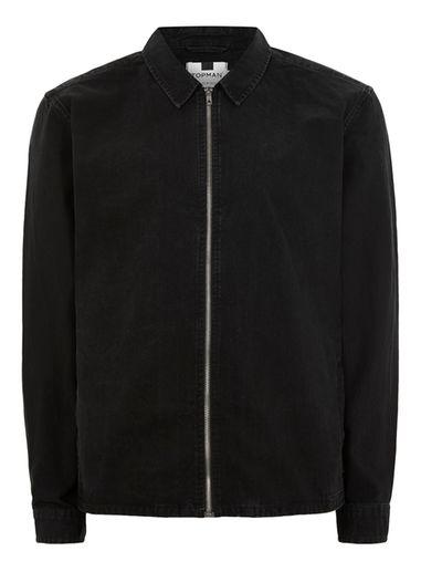 Topman Mens Black Skull Zip Through Shirt
