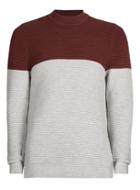 Topman Mens Red Burgundy And Black Turtle Neck Sweater