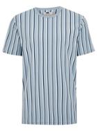Topman Mens Navy Blue Striped Crew Neck T-shirt