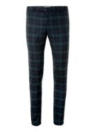 Topman Mens Noose & Monkey Green And Blue Check Suit Pants