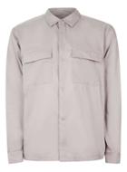 Topman Mens Ltd Grey Double Pocket Snap Shirt
