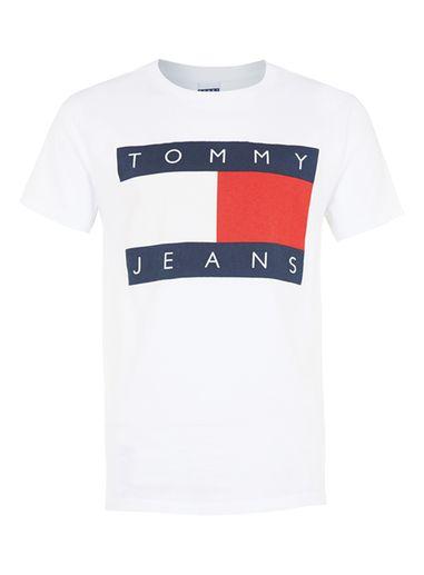Topman Mens Tommy Jeans White Logo T-shirt