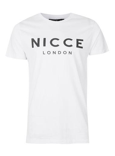 Topman Mens Nicce White Perforated Logo T-shirt