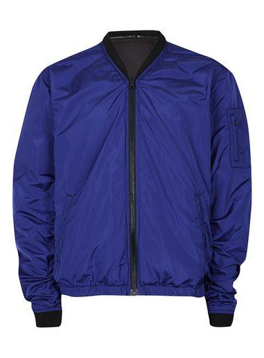 Topman Mens Aaa Black And Blue Reversible Bomber Jacket