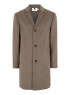 Topman Mens Brown Oat Overcoat Containing Wool