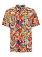 Topman Mens Red Multi Print Short Sleeve Shirt