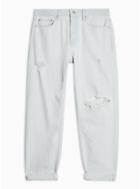 Topman Mens Blue Bleach Rip Wash Original Jeans