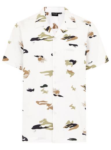 Topman Mens Multi Nicce Camouflage Short Sleeve Shirt