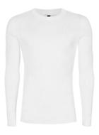 Topman Mens White Ribbed Muscle Fit Sweater