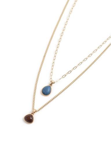 Topman Mens Blue Gold Layered Necklace*