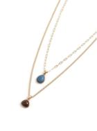 Topman Mens Blue Gold Layered Necklace*