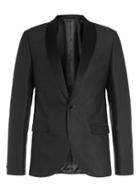 Topman Mens Grey Charcoal Crepe Ultra Skinny Fit Tuxedo Jacket