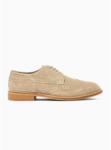 Selected Homme Mens Selected Homme Grey Baxter Brogue Suede Shoes