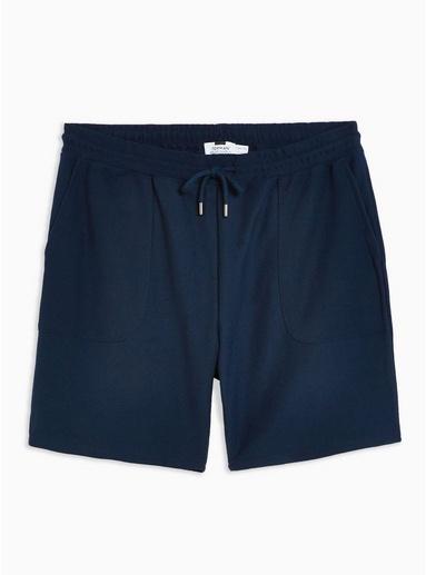 Topman Mens Blue Navy Twill Jersey Shorts