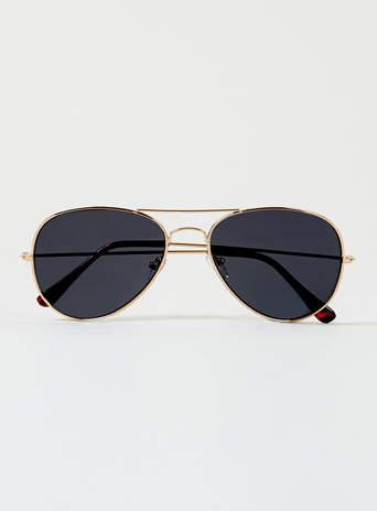 Topman Mens Metallic Gold Aviator Sunglasses
