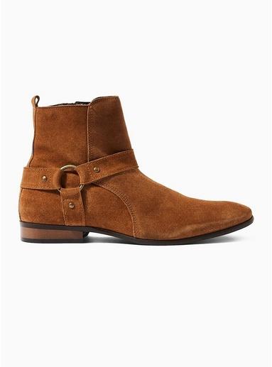 Topman Mens Brown Tan 'brook' Harness Boots