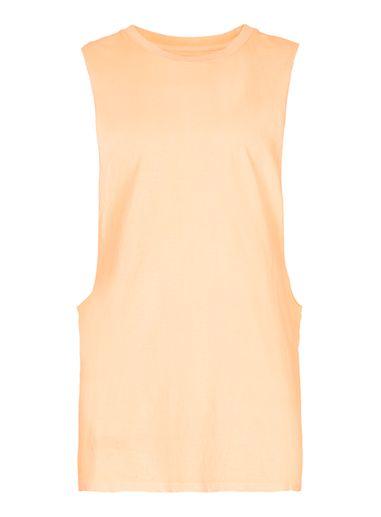 Topman Mens Neon Orange Extreme Cut Tank Top