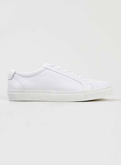 Topman Mens Tux White Luxury Leather Trainers
