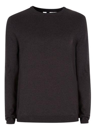 Topman Mens Blue Navy And Stone Twist Crew Neck Sweater