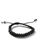 Topman Mens Black Rhinestone Fabric Bracelet*