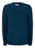 Topman Mens Petrol Blue Chunky Boucle Textured Sweater