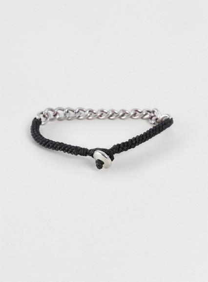 Topman Mens Black Chain And Cord Bracelet