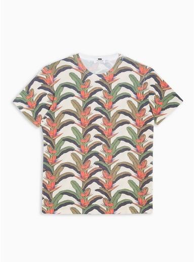 Topman Mens Multi Floral Paradise Stripe T-shirt