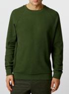 Topman Mens Green Khaki Waffle Textured Sweater
