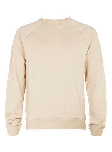 Topman Mens Beige Sand Classic Fit Raglan Sweatshirt
