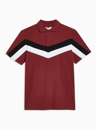 Topman Mens Red Burgundy Chevron Polo