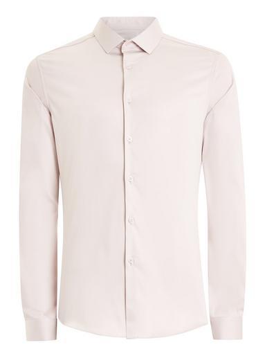 Topman Mens Purple Lilac Satin Stretch Long Sleeve Shirt