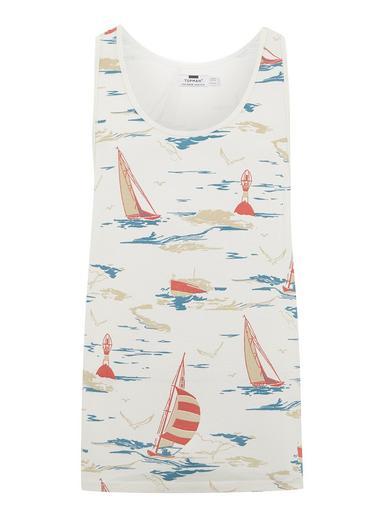 Topman Mens Stone Ecru Mast Boxy Vest