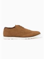 Topman Mens Brown Tan Faux Suede Magic Brogues