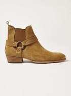 Topman Mens Brown Tan Suede South Harness Boots