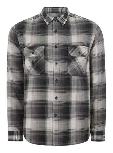 Topman Mens Grey Casual Patchwork Shirt