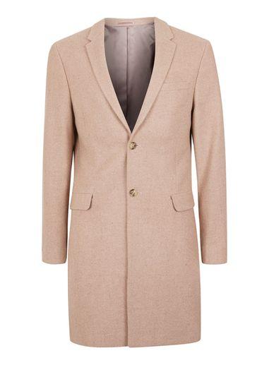 Topman Mens Pink Wool Blend Frock Coat