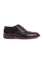 Topman Mens Red Burgundy Leather Oxford Shoes