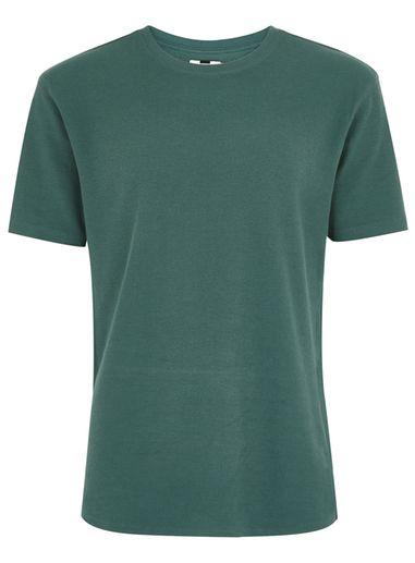 Topman Mens Green Waffle T-shirt