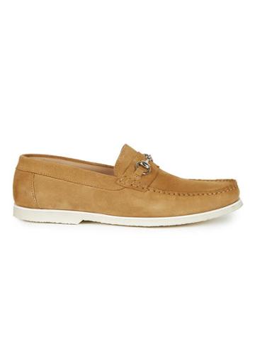 Topman Mens Brown House Of Hounds Beige Suede Buckle Loafers