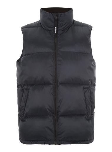 Topman Mens Blue Vision Street Wear Navy Ripstop Puffer Gilet