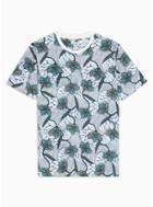 Topman Mens Blue Leaf Print T-shirt