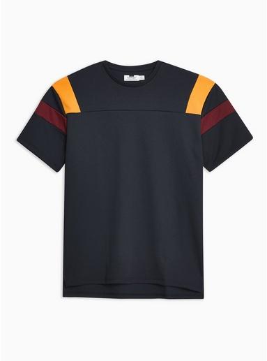 Topman Mens Red Burgundy Panelled T-shirt