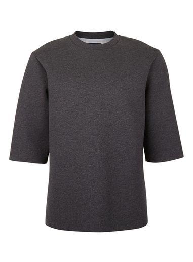 Topman Mens Mid Grey Lux Grey Raw Edge Boxy T-shirt