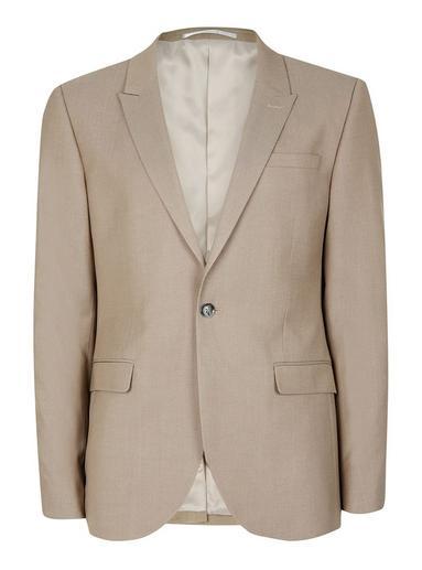 Topman Mens Mid Grey Light Taupe Skinny Fit Suit Jacket