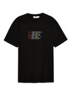 Topman Mens Black 'vibes' Embroidered T-shirt