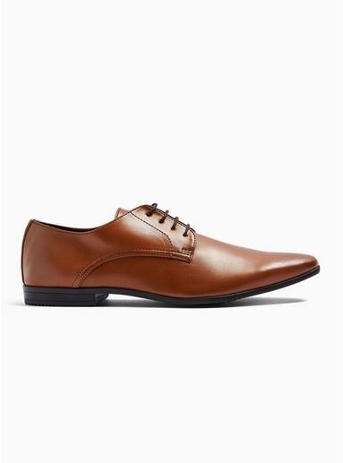 Topman Mens Brown Tan Pu Briar Derby Shoes