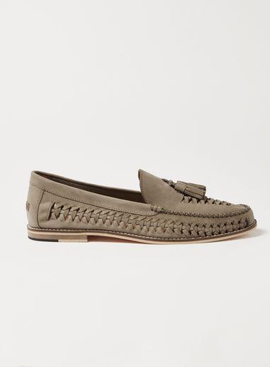 Topman Mens Grey Gray Nubuck Mantis Tassel Loafers