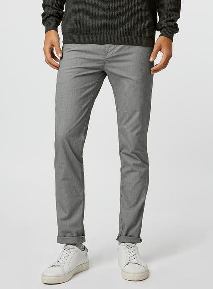 Topman Mens Grey Textured Skinny Chinos